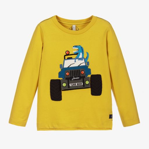 Joules-توب قطن جيرسي لون أصفر داكن للأولاد | Childrensalon Outlet