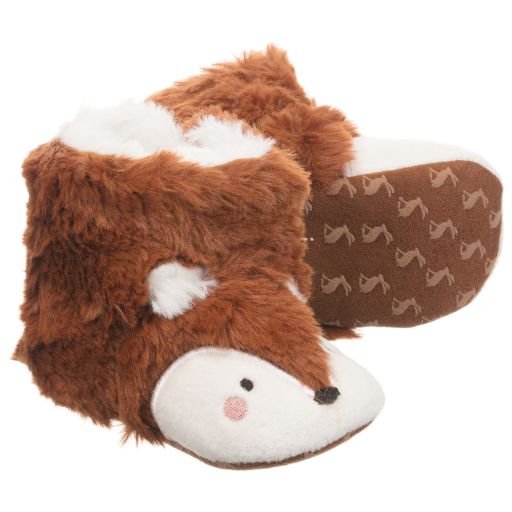 Joules-Brown Fox Slippers | Childrensalon Outlet