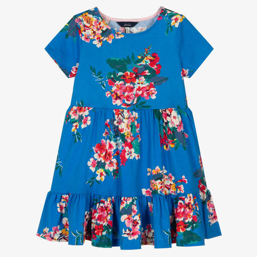Joules-فستان قطن لون أزرق بطبعة ورود | Childrensalon Outlet