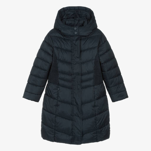 Joules-Длинный синий пуховик для девочек | Childrensalon Outlet