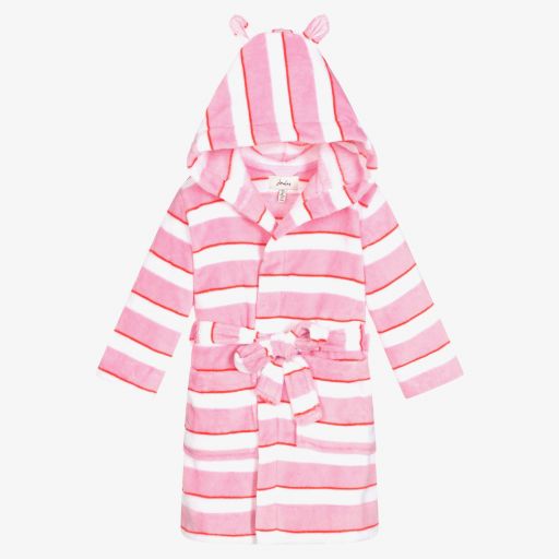 Joules-Girls Pink Striped Bathrobe | Childrensalon Outlet