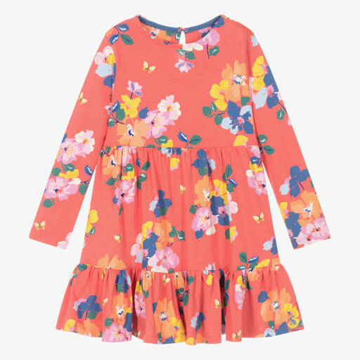 Joules-Girls Red Cotton Jersey Floral Dress | Childrensalon Outlet