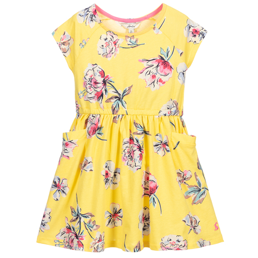 Joules-Girls Yellow Floral Dress | Childrensalon Outlet