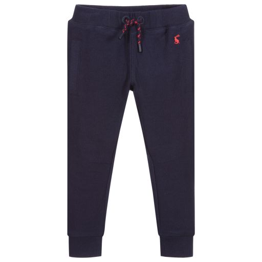 Joules-Navy Blue Cotton Piqué Joggers | Childrensalon Outlet
