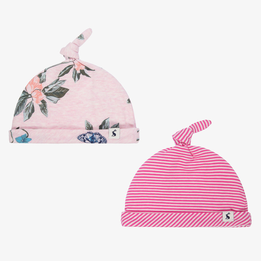 Joules-Pink Baby Hats (2 Pack) | Childrensalon Outlet