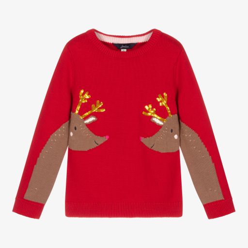 Joules-Roter Rentier-Pullover (M) | Childrensalon Outlet