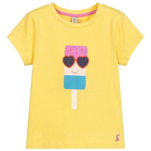 Joules-Yellow Ice Cream T-Shirt | Childrensalon Outlet