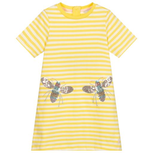 Joules-Yellow Striped Bee Dress | Childrensalon Outlet