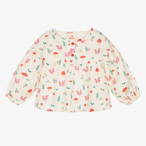 Joyday-Blouse ivoire en coton forêt bébé fille | Childrensalon Outlet