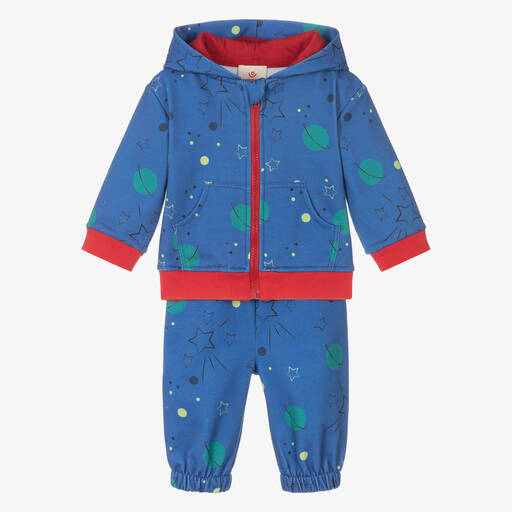 Joyday-Blue Cotton Planet & Stars Baby Tracksuit | Childrensalon Outlet