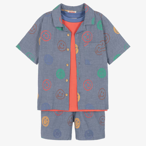 Joyday-Комплект с голубыми шортами со смайлами | Childrensalon Outlet