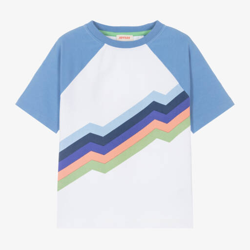 Joyday-Boys Cotton Tee with Zigzag Pattern | Childrensalon Outlet
