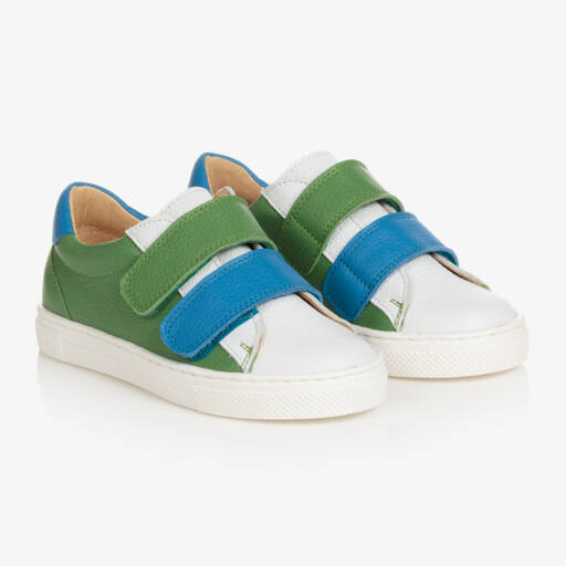 Joyday-Кожаные кроссовки зеленые и белые для мальчиков | Childrensalon Outlet