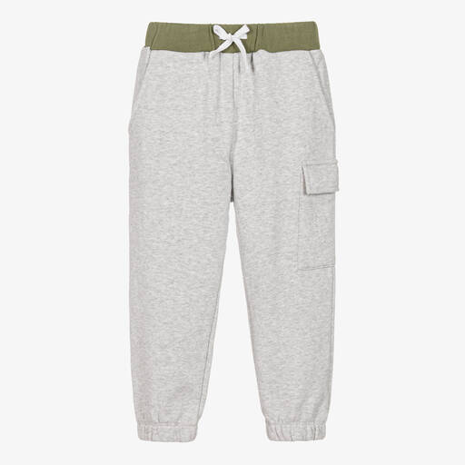 Joyday-Boys Grey Marl Cotton Jersey Joggers | Childrensalon Outlet
