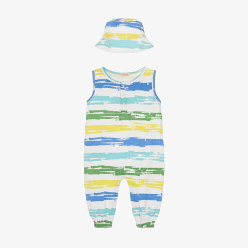 Joyday-Boys Ivory Striped Romper Set | Childrensalon Outlet