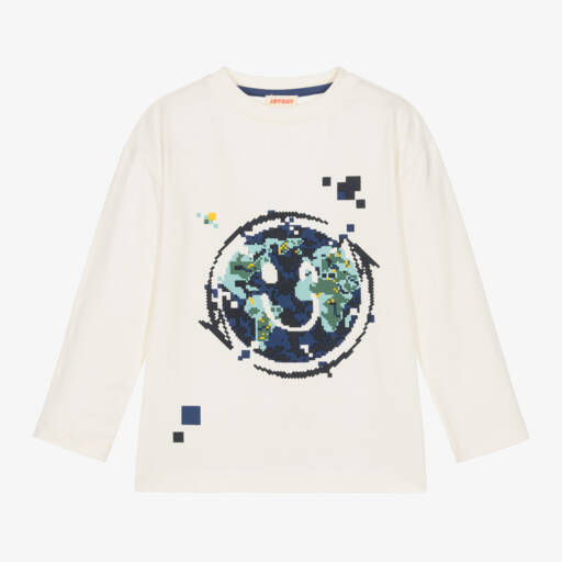 Joyday-Boys Ivory Winking Face Shirt | Childrensalon Outlet