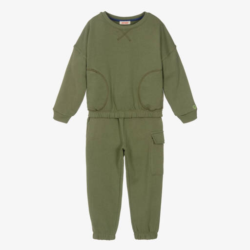 Joyday-Зеленый спортивный костюм из хлопкового джерси | Childrensalon Outlet