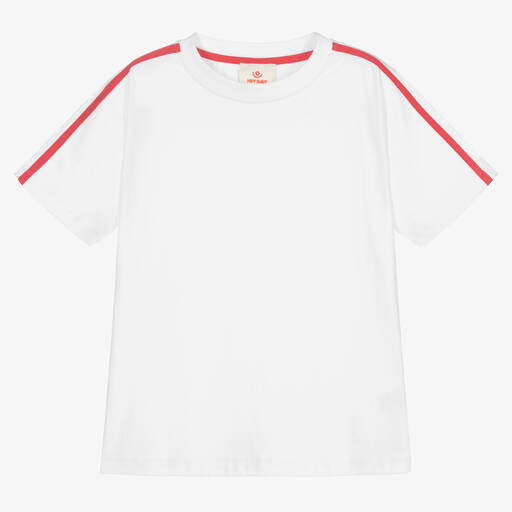 Joyday-Boys White Cotton T-Shirt | Childrensalon Outlet