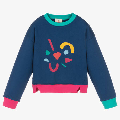Joyday-Girls Blue Cotton Confetti Sweatshirt | Childrensalon Outlet