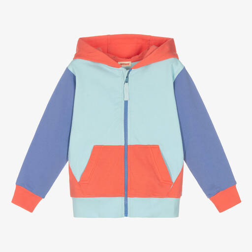 Joyday-Girls Blue Cotton Zip-Up Hoodie | Childrensalon Outlet