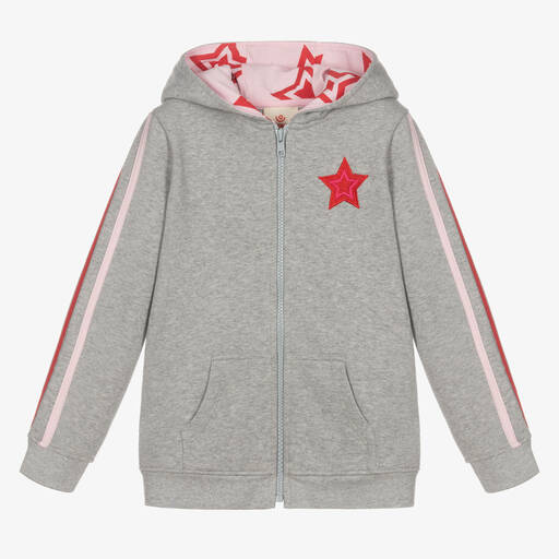 Joyday-Girls Grey Cotton Zip-Up Top | Childrensalon Outlet