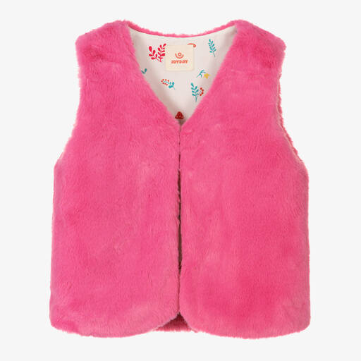 Joyday-Girls Pink Faux Fur Gilet | Childrensalon Outlet