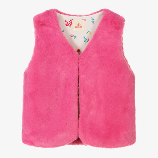 Joyday-Gilet rose fausse fourrure fille | Childrensalon Outlet