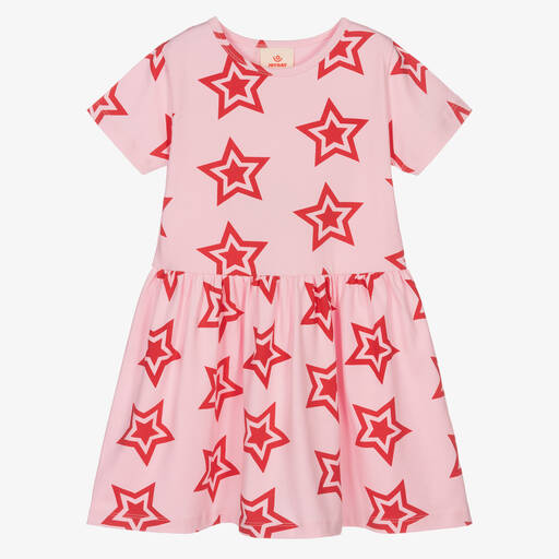 Joyday-Girls Pink Star Cotton Dress | Childrensalon Outlet