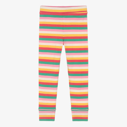 Joyday-Girls Pink Striped Cotton Leggings | Childrensalon Outlet