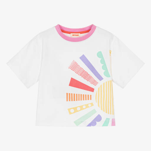 Joyday-تي شيرت بناتي وردي وأبيض "شروق الشمس" | Childrensalon Outlet