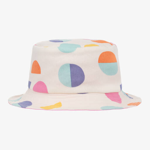 Joyday-Ivory & Pink Cotton Circles Bucket Hat | Childrensalon Outlet