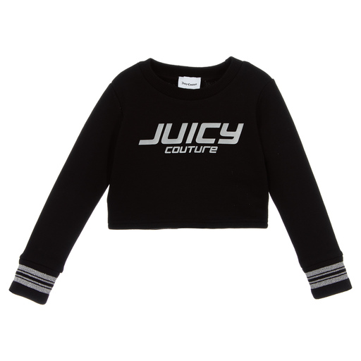 Juicy Couture-Black Cropped Sweatshirt | Childrensalon Outlet
