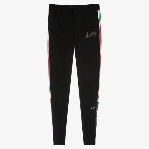 Juicy Couture-Girls Black Cotton Logo Joggers | Childrensalon Outlet