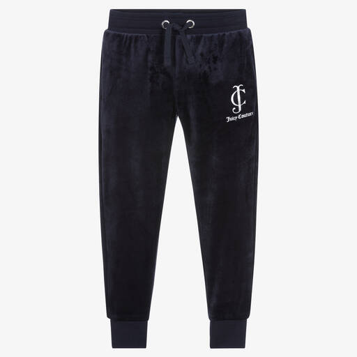 Juicy Couture-Girls Blue Velour Logo Joggers | Childrensalon Outlet