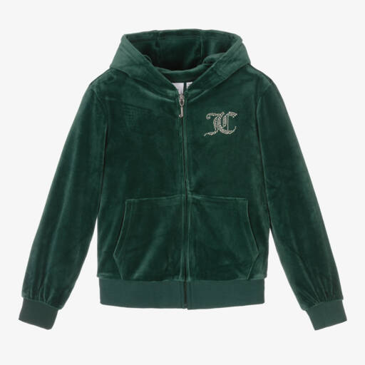 Juicy Couture-جاكيت زمردي براق للبنات بسحاب | Childrensalon Outlet