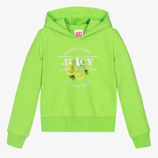 Juicy Couture-Girls Green Cotton Hoodie | Childrensalon Outlet