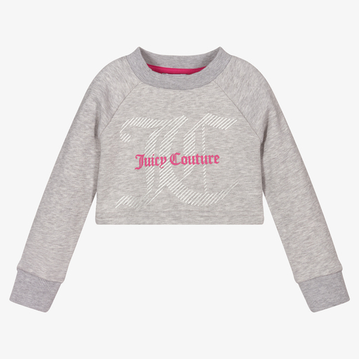 Juicy Couture-Girls Grey Cotton Sweatshirt | Childrensalon Outlet