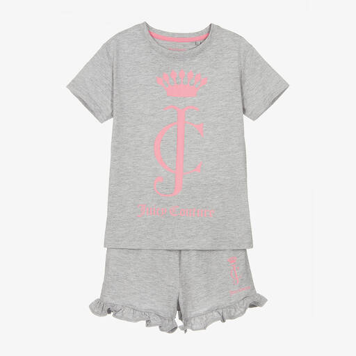 Juicy Couture-بيجاما قطن جيرسي لون رمادي مونس للبنات | Childrensalon Outlet