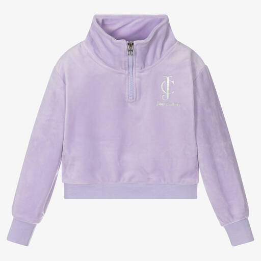 Juicy Couture-Girls Lilac Velour Logo Top | Childrensalon Outlet