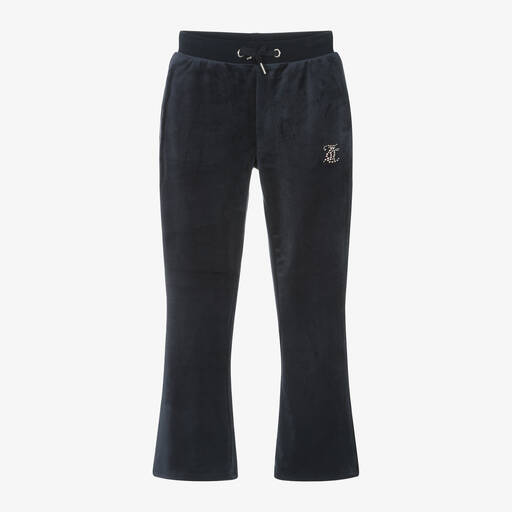 Juicy Couture-بنطلون رياضي فلير قطيفة لون كحلي للبنات | Childrensalon Outlet