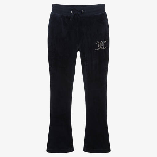 Juicy Couture-Girls Navy Blue Velour Joggers | Childrensalon Outlet