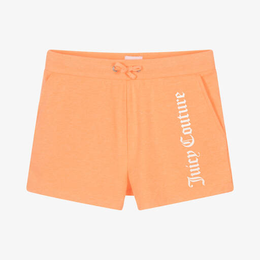 Juicy Couture-Girls Orange Cotton Logo Shorts | Childrensalon Outlet