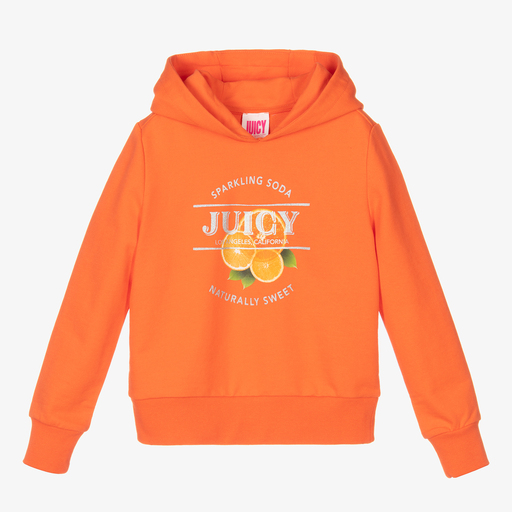 Juicy Couture-Girls Orange Logo Hoodie | Childrensalon Outlet