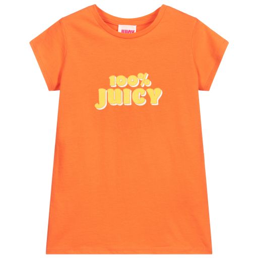 Juicy Couture-Girls Orange Logo T-Shirt | Childrensalon Outlet