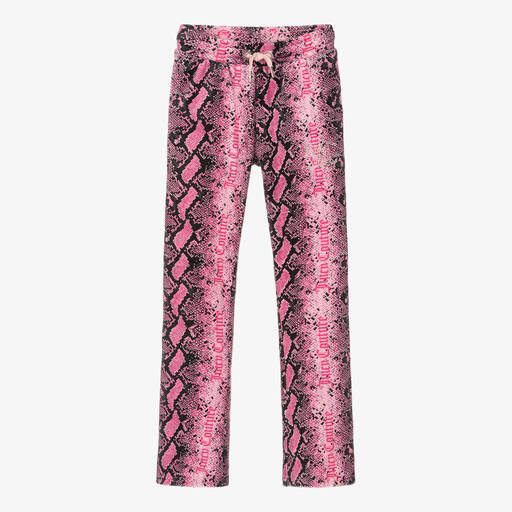 Juicy Couture-Girls Pink Animal Print Velour Joggers | Childrensalon Outlet