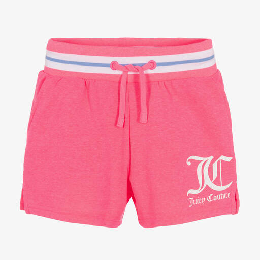 Juicy Couture-شورت قطن جيرسي لون زهري نيون للبنات | Childrensalon Outlet