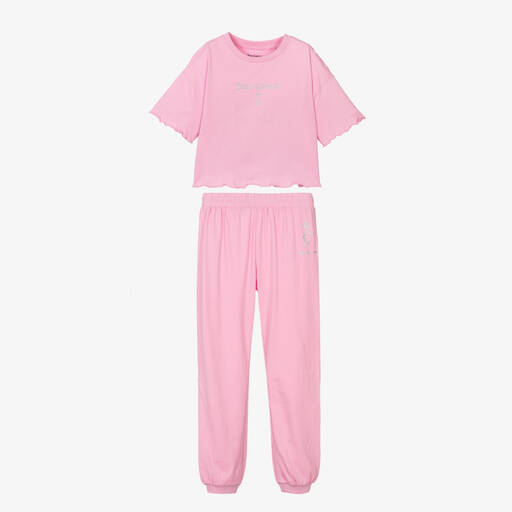 Juicy Couture-Girls Pink Cotton Pyjamas | Childrensalon Outlet