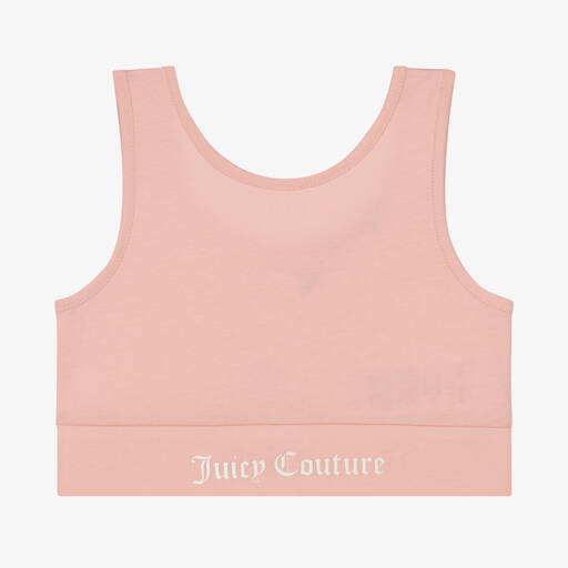 Juicy Couture-Girls Pink Cotton Racerback Crop Top | Childrensalon Outlet