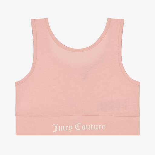 Juicy Couture-Girls Pink Cotton Racerback Crop Top | Childrensalon Outlet