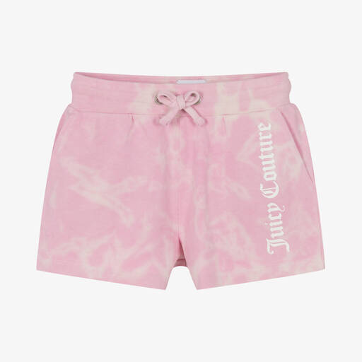 Juicy Couture-Girls Pink Cotton Tie-Dye Shorts | Childrensalon Outlet